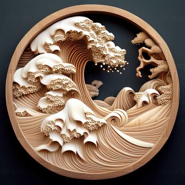 3D model st great wave (STL)